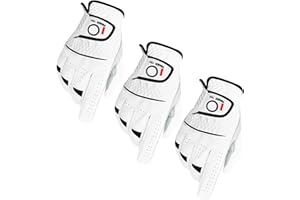 FINGER TEN Golf Gloves Men Right Left Handed Golfer Men’s Golf Glove Left Right Hand Value 3/6 Pack, All Weather Leather Grip Small Medium ML Large XL Size