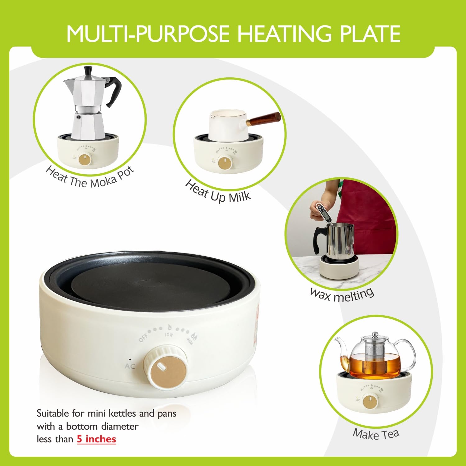 Mini Hot Plate, Electric Stove - 500w Hot Plate, Small Electric Stove, Perfect Size For Moka Pot, Making tea And More, Suitable For Kitchen, RV Camping, Outdoor Use