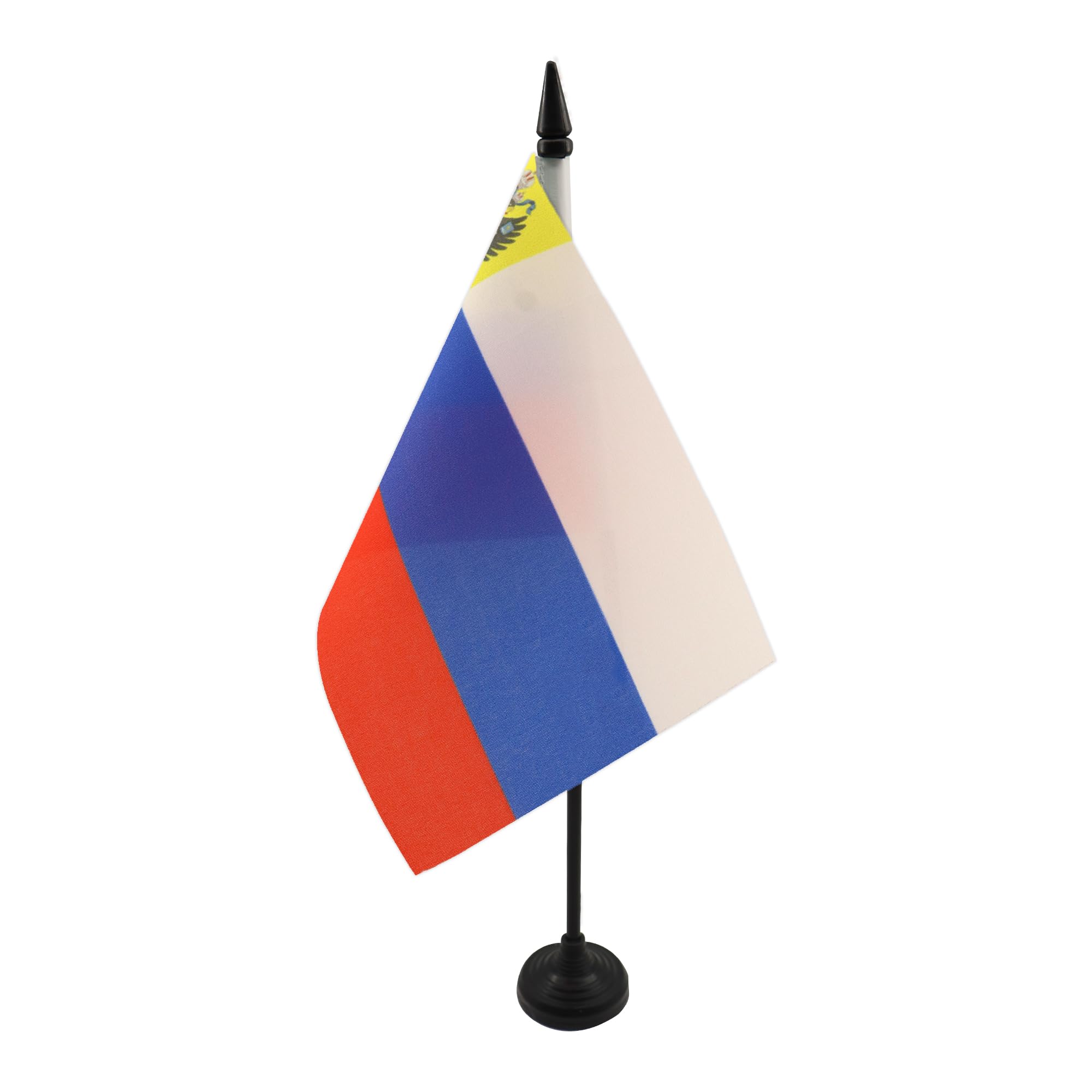 AZ FLAG Russian Empire 1914-1917 Table Flag 5'' x 8'' - Russia Empire Office Decoration 100% Polyester 21 x 14 cm - Mini Desk Flag with Pole and Black Plastic Base