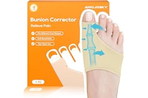 Awojrsky Bunion Corrector for Women Big Toe Straightener Bunion Corrector for Men, Relief splints Reduce Pain and Correct Toe Alignment, Brace Day/Night, fit for R/L,Easy to Clean(Beige)