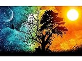 DPKISS 5D DIY Diamond Painting By Number Kits, Full Round Drill Starry Paintings Pictures Arts Craft for Home Wall Decor, Starry Sky 12X18 inch (Starry Sky)