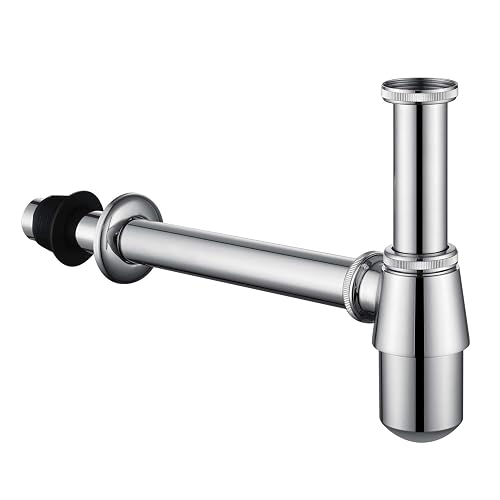 Smooth Pipe Inlet GORDEE Bathroom Basin Sink Bottle Trap Waste Pipe 1-1/4 inch Slip Inlet ...