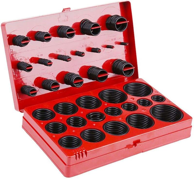 LucyStudio 419pcs Rubber O-Ring Kit Nitrile Rubber Oil High Temp Seal Assortment
