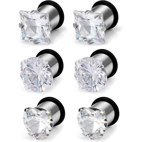 Piercing 00 Diamond Gauges 0g Gauges 18PCS Ear Plugs Tunnels