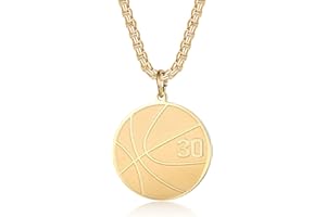 Susook Basketball Number Necklace for Boys Gold Stainless Steel Basketball Pendant Sport Jewelry Gifts for Men