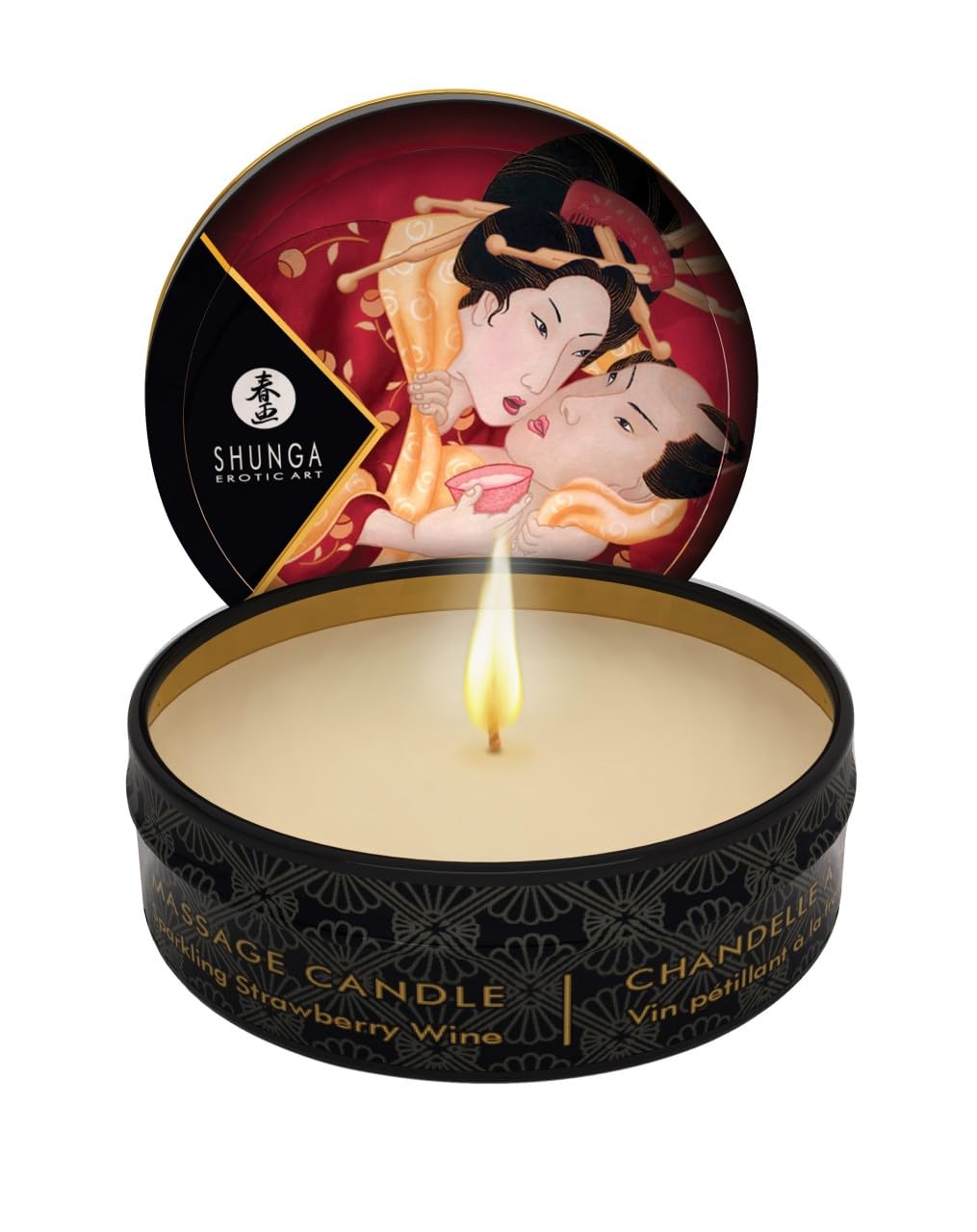 Shunga Romance/Sparkle Strawberry Wine Massage Candle, 30 ml 697309646086
