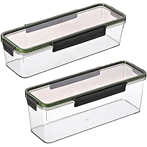 3 Boîtes à Pâtes Transparentes En Plastique Avec Couvercle - Stockage Nouilles, Céréales, épices - Vert, étanches