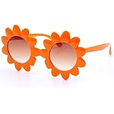 ICARA Cute Women's Sunflower Round Flower Sunglasses - Ideal for Ladies' Fashionable Outdoor Looks