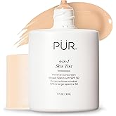 PÜR MINERALS Tinted Sunscreen for Face, 4-in-1 Skin Tint - Broad Spectrum Mineral Sunscreen, SPF 50 - Tinted Facial Moisturizer, Primer & Foundation for Sun Protection - Lightweight, Buildable