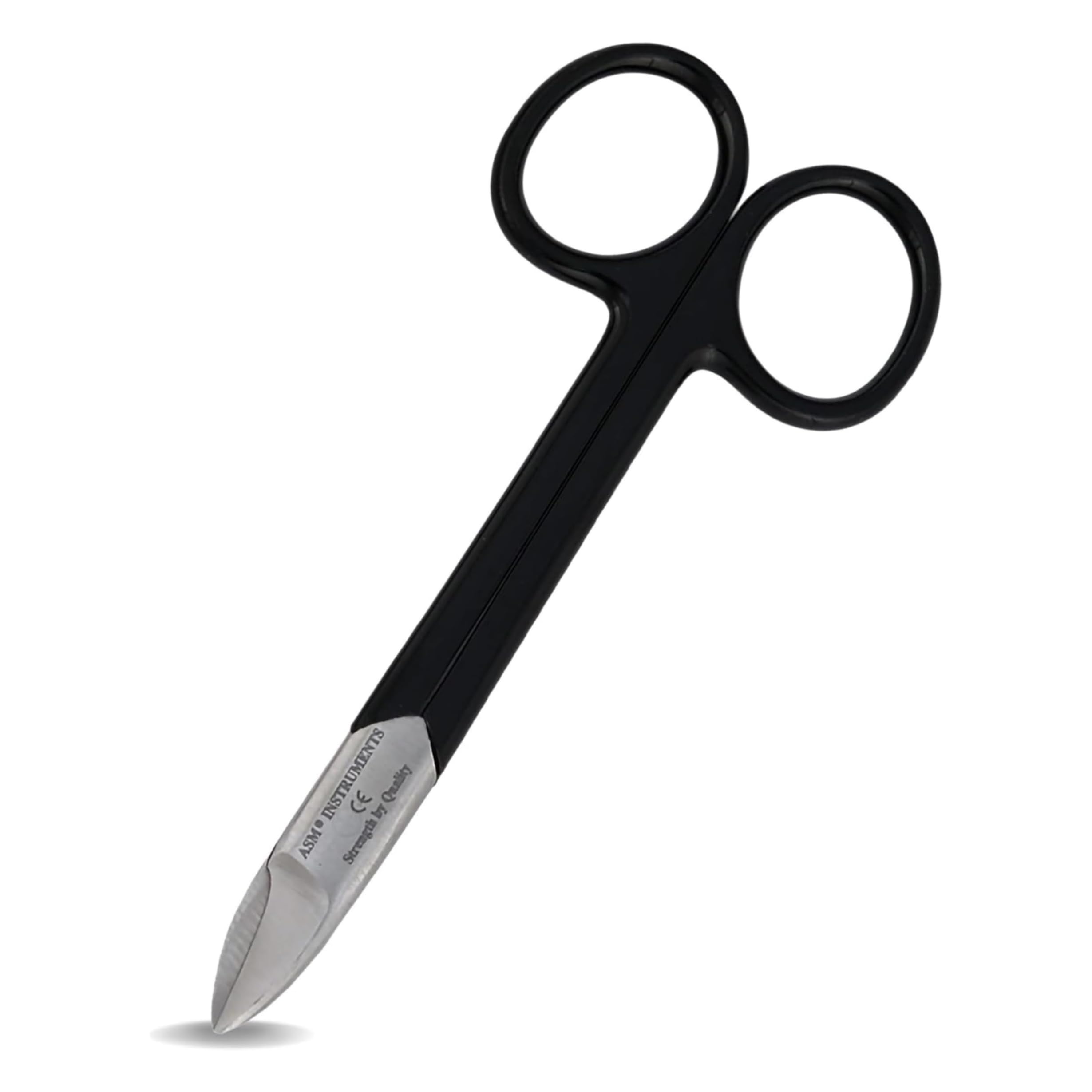 ASM Toenail Scissors Clippers Ingrown Toenail Treatment - Heavy Duty Stainless Steel Toe Nail Scissors for Thick Nails or Fingernail Clippers - Ideal Christmas Gifts for Women & Men (Black)
