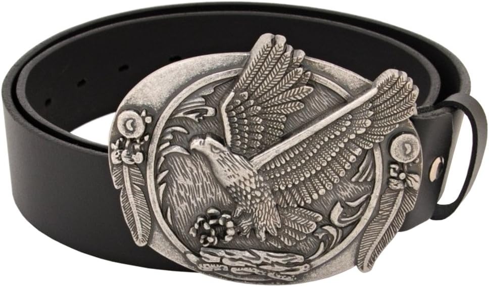 Genuine Full-Grain Leather Belt TRIBAL Native American Eagle Ethnic Vintage Boho Waist Belt 38mm