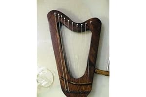 KZA BRAD'S Lyre Harp Curved Design 10 Metals Strings with extra Tuning Key & Black Bag