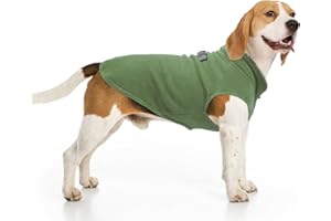 BEAUTYZOO Dog Fleece Vest Sweater Winter Jacket for Small and Medium Large Dogs with D-Ring Leash Cold Weather Coat Hoodie for XS S M Dogs Boy or Girls, Army Green XL