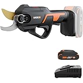 WORX Cordless Pruning Shear, 20V Powered Lopper, WG330 | Titanium coated blade; long-life brushless motor; 1-inch cutting range; 2.0A battery &amp; charger for yard work
