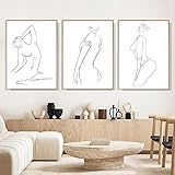 ZYRQART Minimalism Naked One Line Drawing Woman