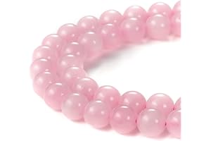 HAAMIIQII 35pcs 10mm Natural Rose Quartz Beads Genuine Crystals Round Loose Gemstone Beads for Jewelry Making DIY Bracelet Necklace