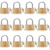 Thin Solid Brass Keyed Padlock Keyed Different Locks-40mm-12pack