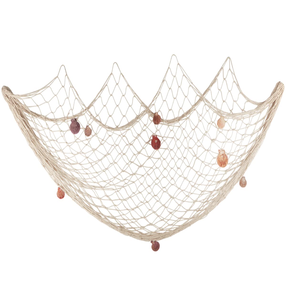 Fangoo Fishing Net Decoration with Natural Sea Shells Decorative Nautical Fish Net Beach Themed Fishing Net Wall Hanging for Party Wall Home Wedding Photographing Decoration,200CM x150CM