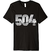 Amazon.com: New Orleans 504 Area Code Skyline Louisiana Vintage T-Shirt ...