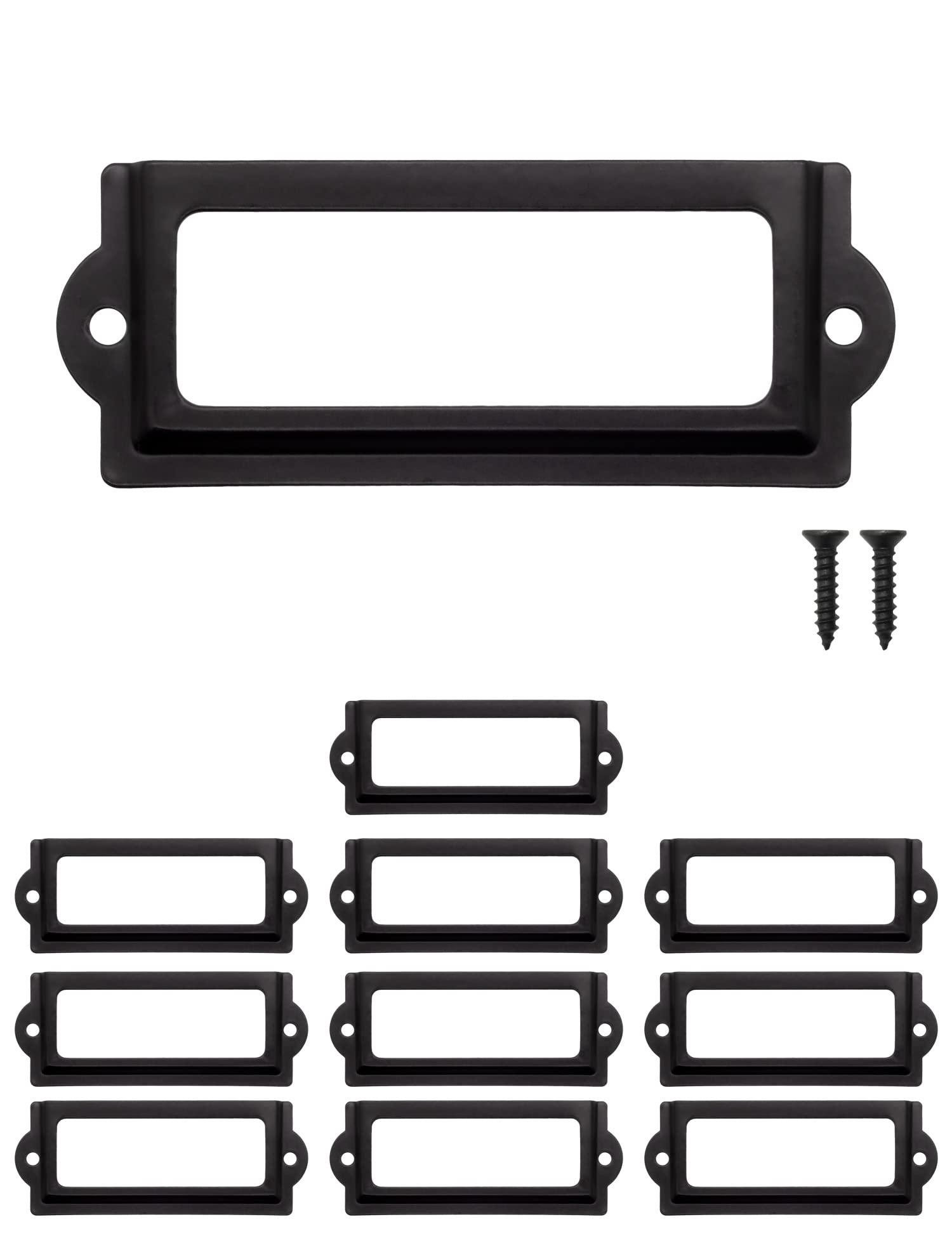 FUXXER® - 10 x label windows in classic design, antique look, for pharmacist cabinets, index card drawers, kitchens, 83 x 33 mm, set of 10