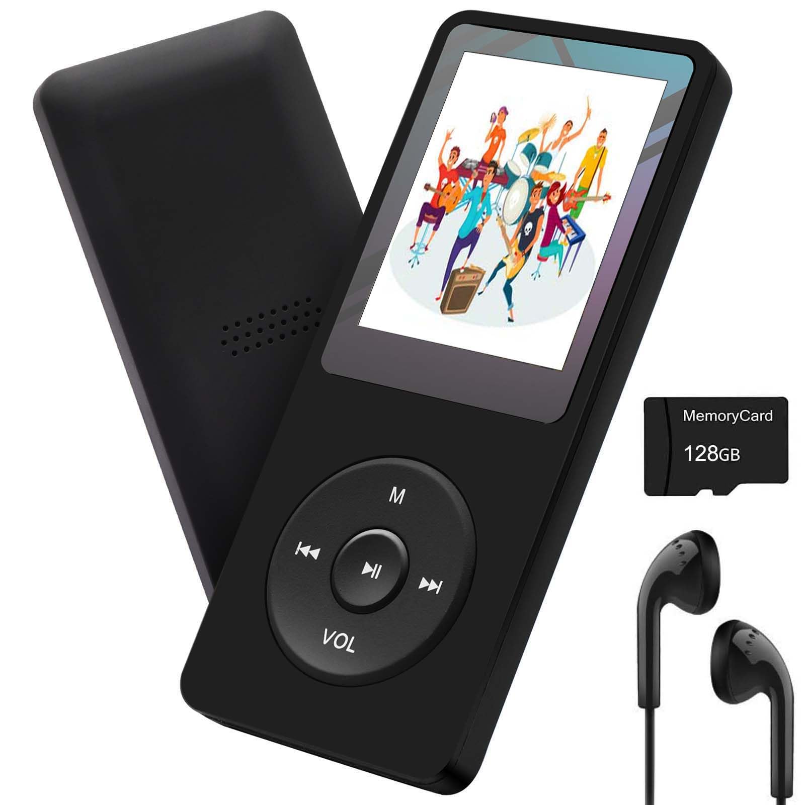 Photo 1 of 128GB MP3 Player Music Player with Bluetooth 5.2, Built-in Speaker, FM Radio, Voice Recorder, HiFi Sound, E-Book Function, Earphones Included
