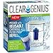 Clear Genius Water Pitcher Filtration System FWP-1, Includes Reusable Filter Cartridge and Filter Pod Refill, Clear, 6-Cup Capacity