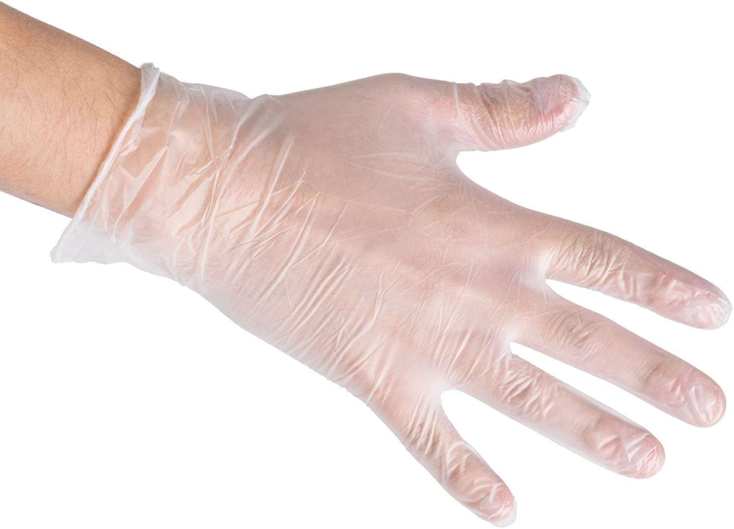 200 Disposable Vinyl Gloves, NonSterile, PowderFree, Smooth Touch