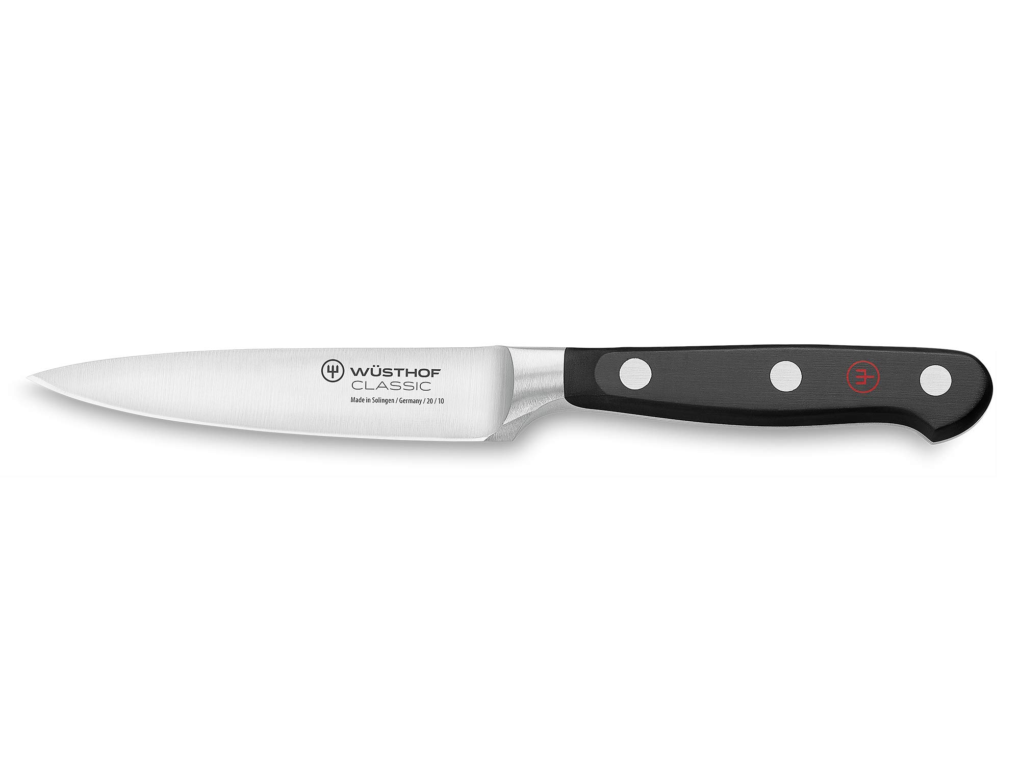 Wüsthof Classic 4 Inch Paring Knife, Black, Silver