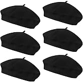 Anteer 6 Pieces Wool Beret Hat French Style Beanie Hats Fashion Ladies Beret Caps for Women Girls Lady