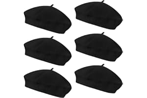 Anteer 6 Pieces Wool Beret Hat French Style Beanie Hats Fashion Ladies Beret Caps for Women Girls Lady