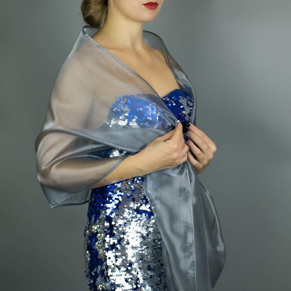 silver organza wrap evening