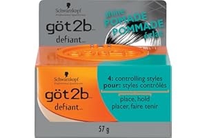 Got2b Defiant Shine Pomade for Controlled Styles, 57g, High Shine, Light Hold, for Short to Medium Length Hair