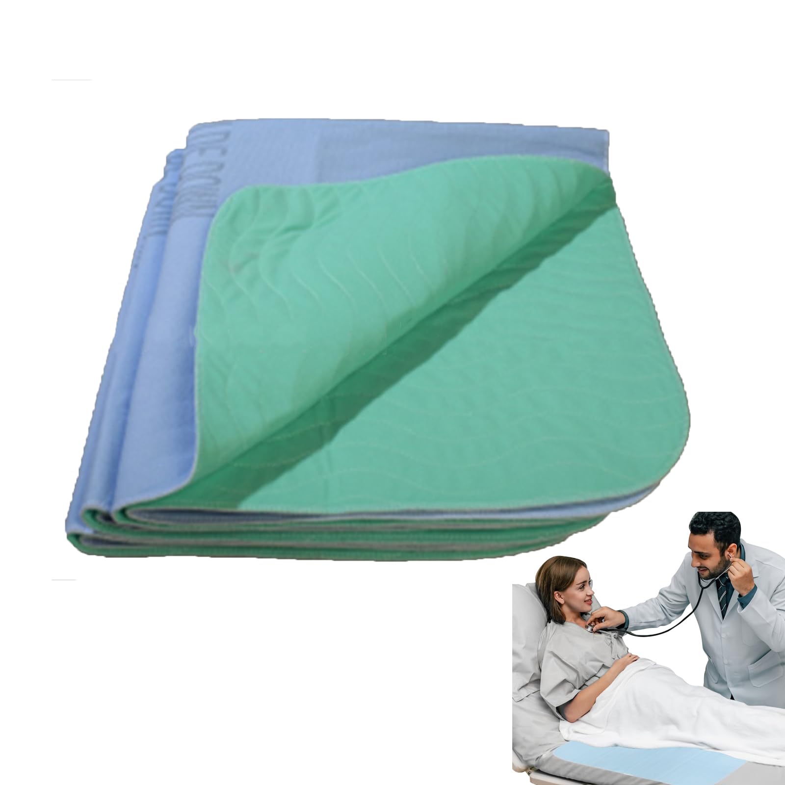 Large Absorbent Incontinence Bed Protector Reusable Washable Incontinence Pad Waterproof Bed Sheet Wetting Mats Protective Sheets for Mattress, Sofa & Chair for Children Elderly 50cm x 80cm