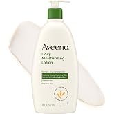 Aveeno Daily Moisturizing Body Lotion, Fragrance-Free, 18 fl. oz | Daily Moisturizing Body Lotion for Normal to Dry Skin, Soothing Prebiotic Oat, Non-Greasy Formula, Non-Comedogenic