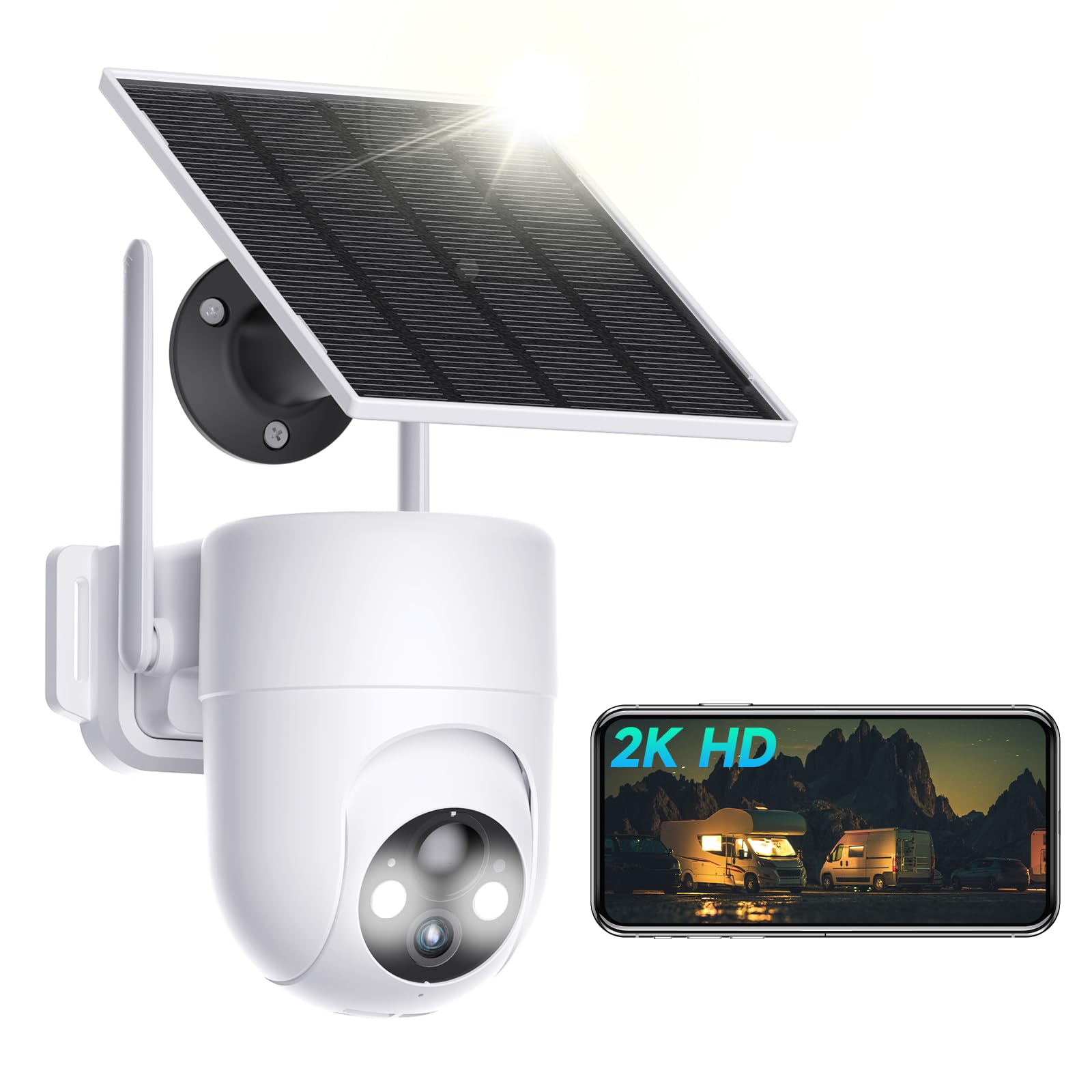 LIWAN Security Cameras Wireless Outdoor, 2K Solar Security Camera ...