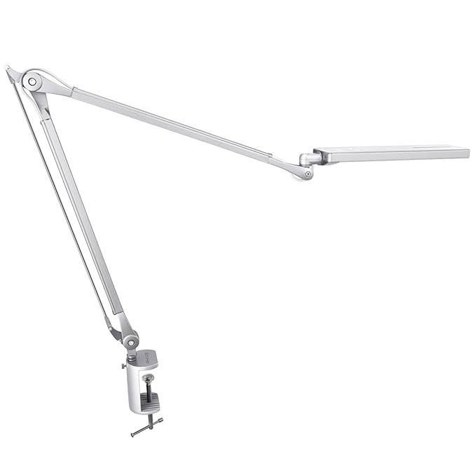 Phive Task Lamp, Metal LED Architect Desk Lamp with Clamp, Highly