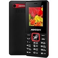 Adcom J1 Voice Changer Dual Sim Mobile Phone with Wireless FM Radio (1.8 inch Display, 1050 mAh Battery, Black/Red)