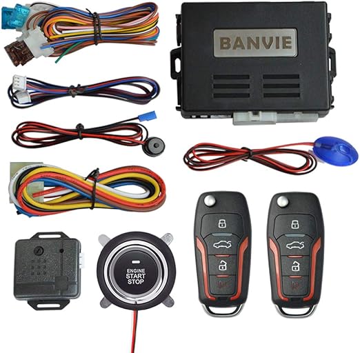 BANVIE ① Car Keyless Entry Security Alarm System + ② Remote Engine