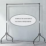 Vivo Technologies 5ft Heavy Duty Metal Clothes Rail with Wheels Black view 5