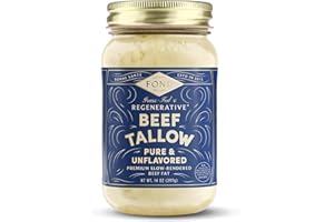 FOND NOURISH DELIGHT FOND Regenerative Grass-Fed Beef Tallow for Cooking – High Smoke Point Grass Fed Beef Tallow for Frying, Sautéing, & Roasting – Sustainably Sourced, Seed Oil Free – Pure & Unflavored, 14oz