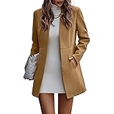 IDEALSANXUN Wool Blazer for Women Fall Winter Open Front Blazer Jackets Business Coats Dressy Peacoat Trench Coat