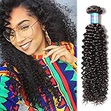 Donmily Hair Brazilian Virgin Human Hair Jerry Curly Pack of 1 Hair Weave Weft Extensions Natural Color 95-100g/Bundle