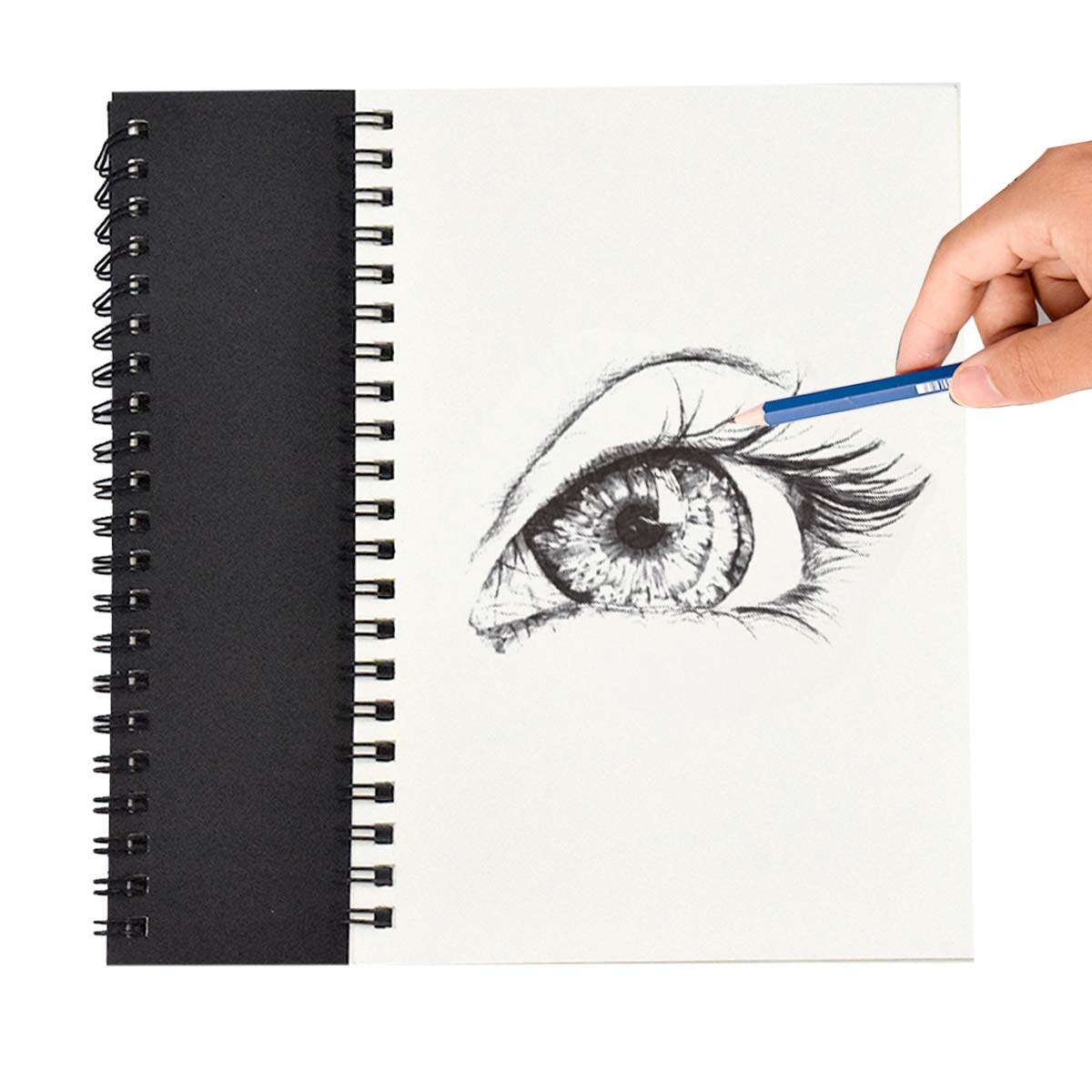 2 Pack A5 Sketchbook,100 Pages Spiral Bound Notebook, Blank Drawing Paper Sketch Book, Drawing Notebook, Black Kraft Cover Sketch Pad,Notepad Plain Paper for Painting Watercolor,Journalr,Landscape