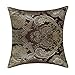 Euphoria Home Decorative Cushion Cover Throw Pillow Case Shell Luxury Gold Brown Paisley Floral Jacquard 18" X 18"