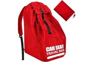 IMBSINVNCY Car Seat Travel Bag for Airplane, Large Car Seat Bags for Air Travel with Comfort Padded Straps, Gate Check Storage Bag/Backpack for Carseat Airport, Carseat Cover Travel - Baby Travel Essential