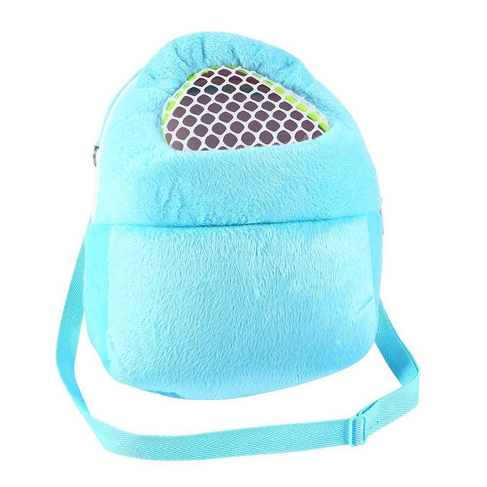 Pet Carrier Bags Hamster Rat Hedgehog Rabbit Sleeping Bag Breathable Portable Outgoing Travel Handbags Backpack With Shoulder Strap (Color : Blue)