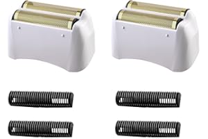 SACUMEA Foil Shaver Replacement Fit for Andis Model TS-1 TS-2 17150 17200 17235 Pro Foil Shaver, Replaces #17155 17160 17280 Foil and Blades -Profoil Lithium Shaver Head Parts- Hypoallergenic Gold Foil-2 Pack