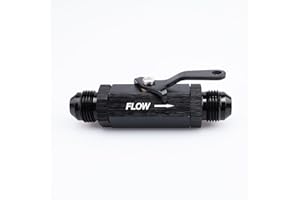 AC PERFORMANCE -8 AN Male Flare Aluminum Inline Fuel Shut Off Valve Flow Control Cut Off w/Cable Lever, Black -8AN(3/4"-16) Thread