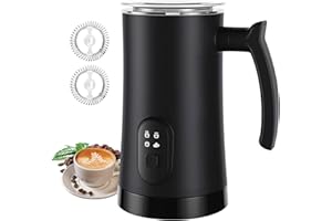 MUMAO Milk Frother, 4-in-1 Electric Milk Steamer, 350ml/11.8oz Automatic Frother Machine for Coffee, Warm and Cold Foam, Temperature Control for Latte, Cappuccino, Hot Chocolate
