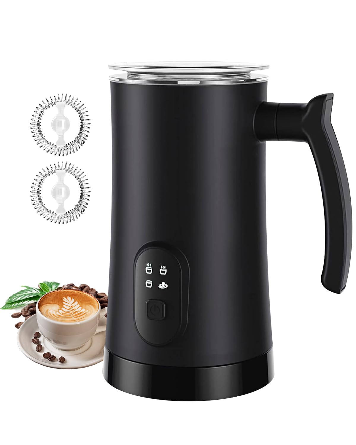Photo 1 of MUMAO Milk Frother, 4-in-1 Electric Milk Steamer, 350ml/11.8oz Automatic Frother Machine for Coffee, Warm and Cold Foam, Temperature Control for Latte, Cappuccino, Hot Chocolate